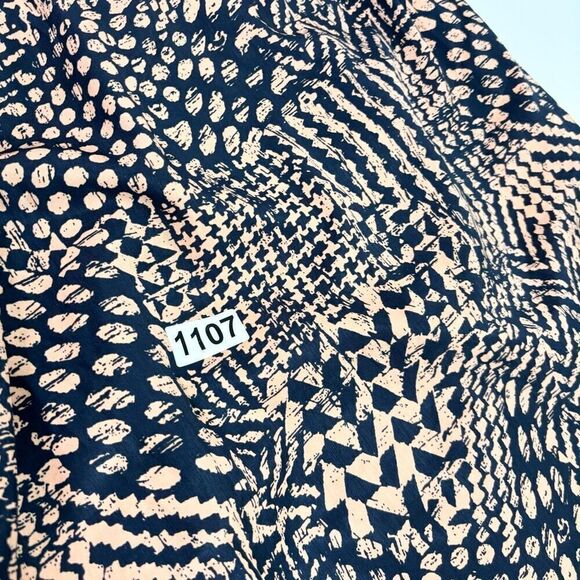 Ryu Dress Womens Small Black & Cream Geometric Ruffled Sleeveless A-Line Night O - Picture 11 of 11